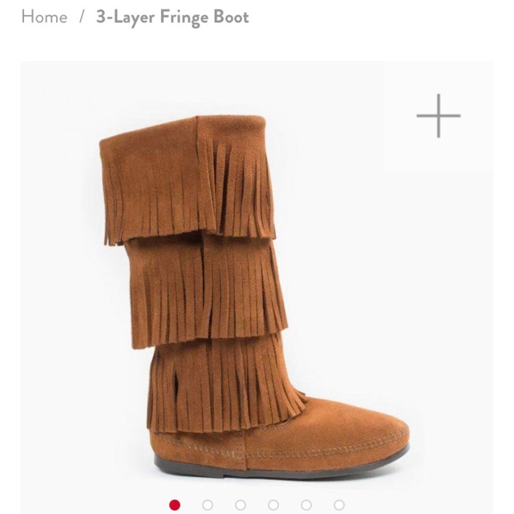 Minnetonka brown 3- layer fringe boot